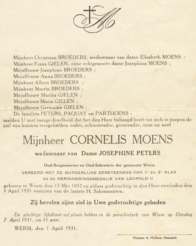 de nabestaanden Moens